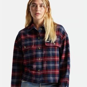 Brixton Bowery flannel plaid shacket Red and Blue Checkered Shirt
